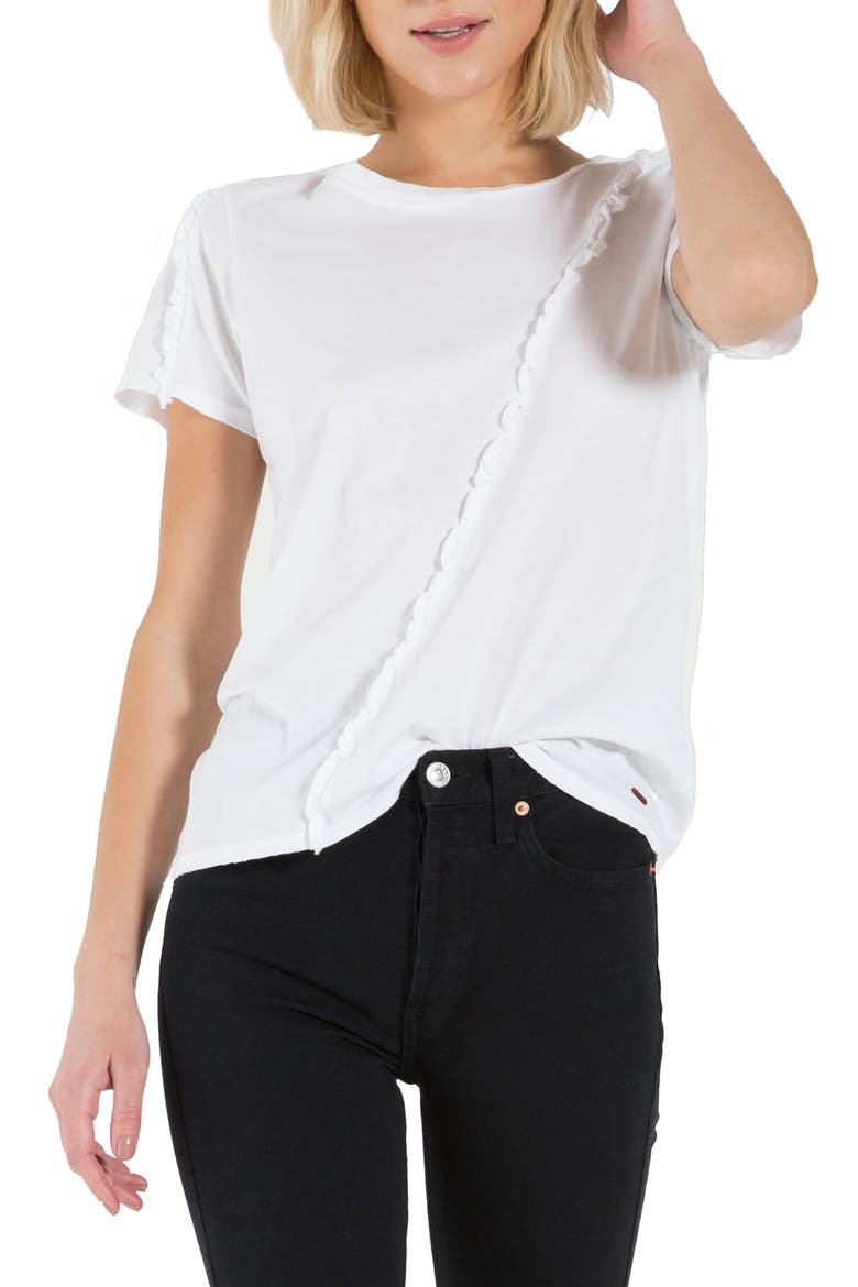 Sol Ruffle Tee, Main, color, WHITE