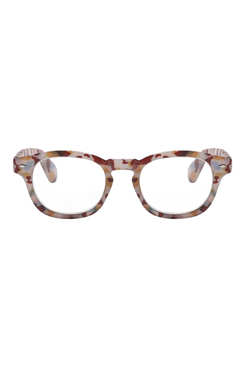 Rumi 55mm Round Blue Light Blocking Glasses, Main, color, MULTI TORTE