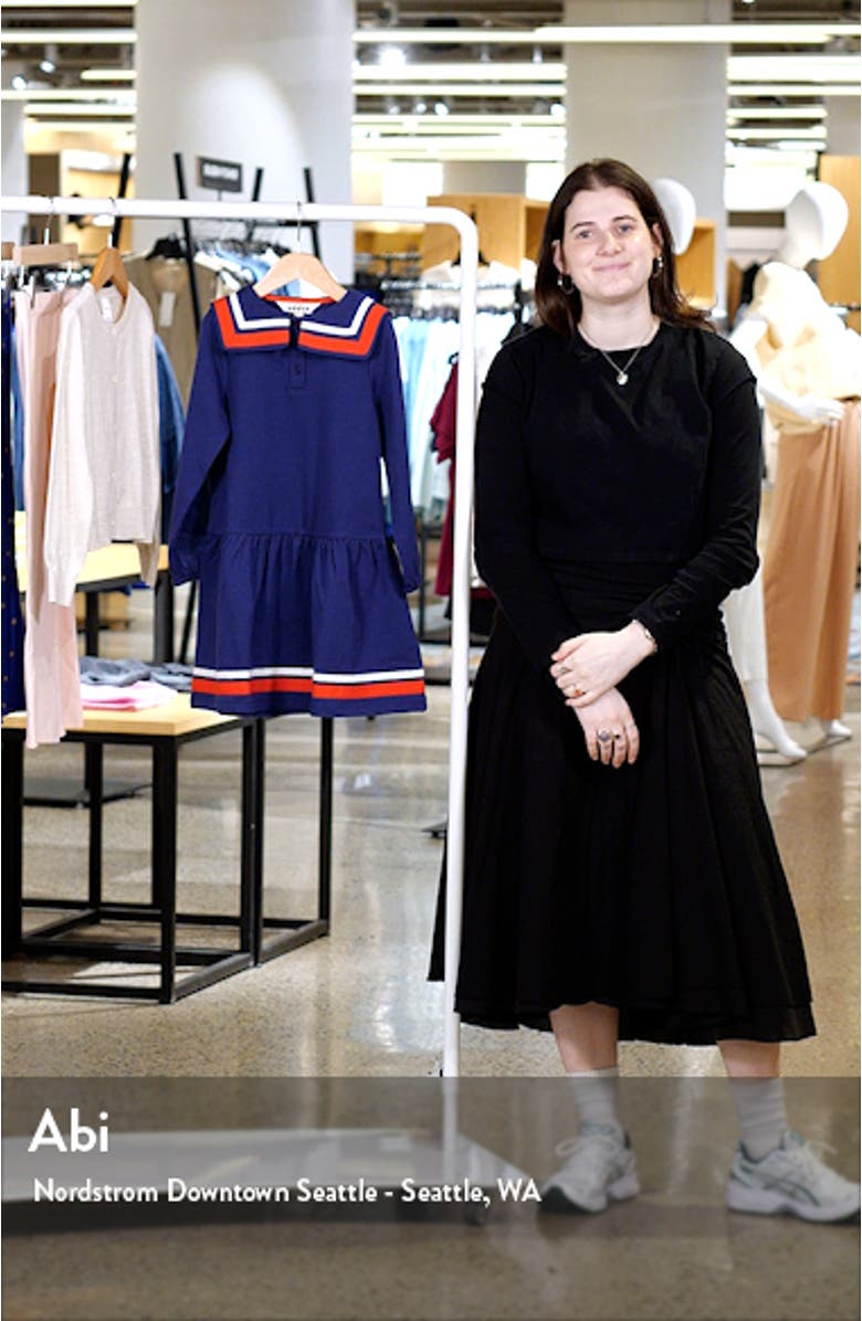 Kids' Sailor Cotton Sweatshirt Dress, sales video thumbnail