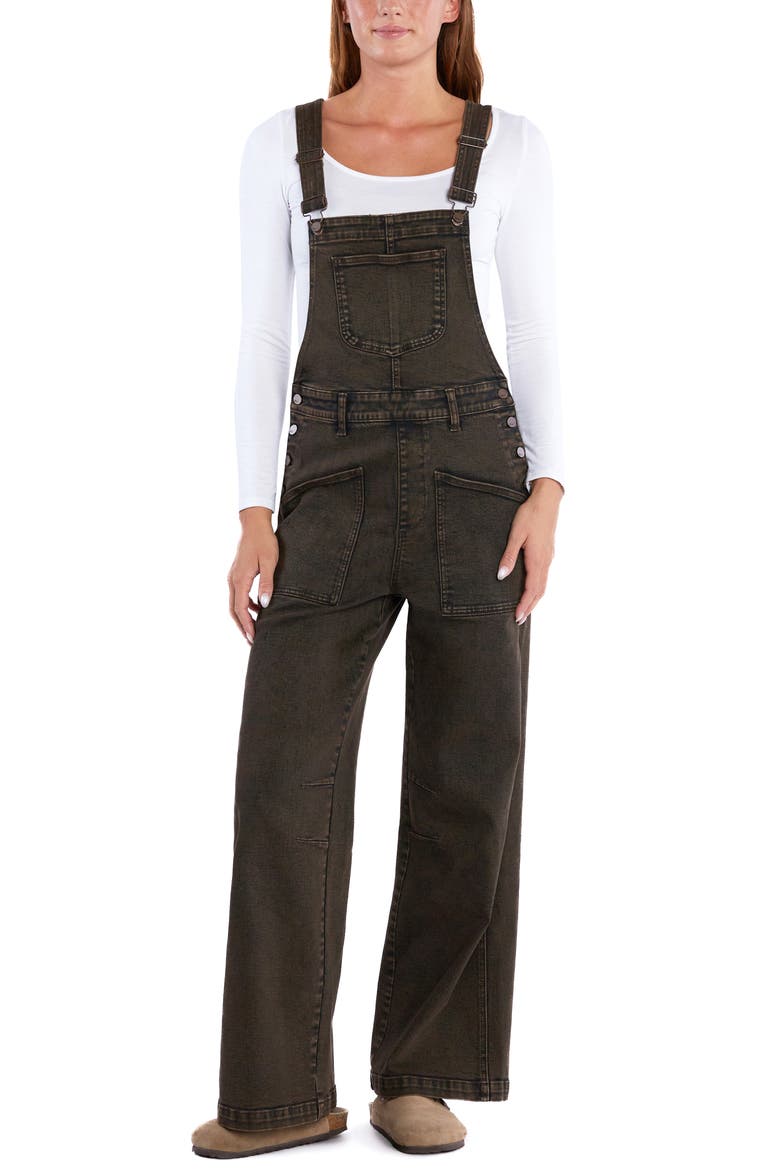 Harriet Denim Overalls, Main, color, BROWN DENIM