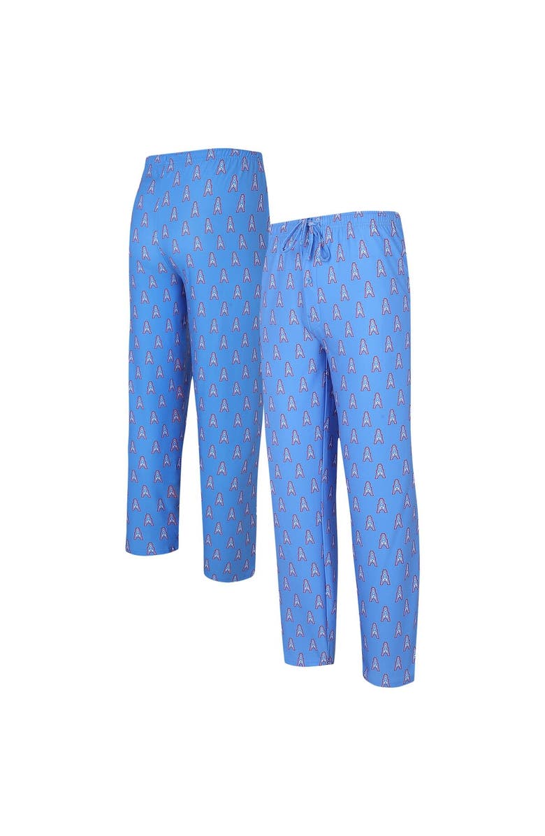 CONCEPTS SPORT Men's Concepts Sport  Light Blue Houston Oilers Gauge Throwback Allover Print Knit Pants, Alternate, color, Light Blue