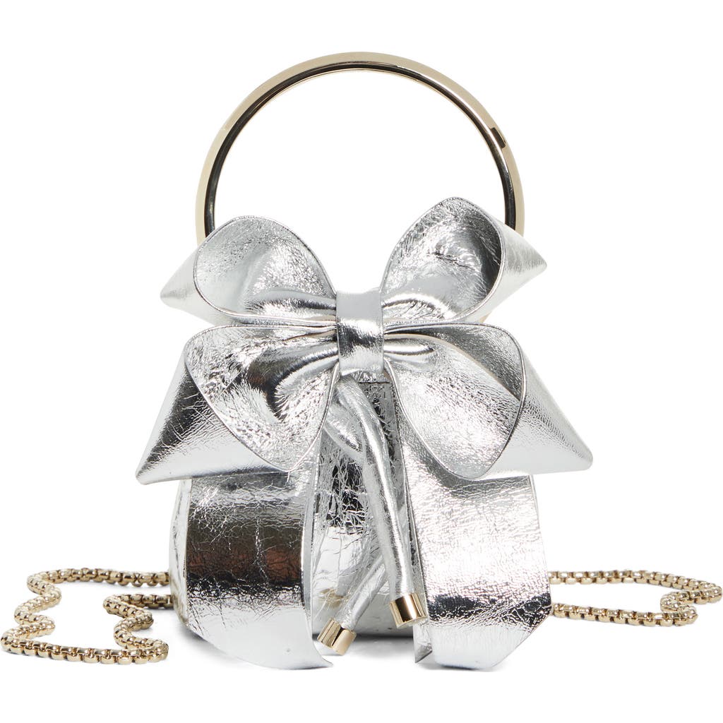 Jimmy Choo Micro Bon Bon Cross Body Bag In Silver/light Gold