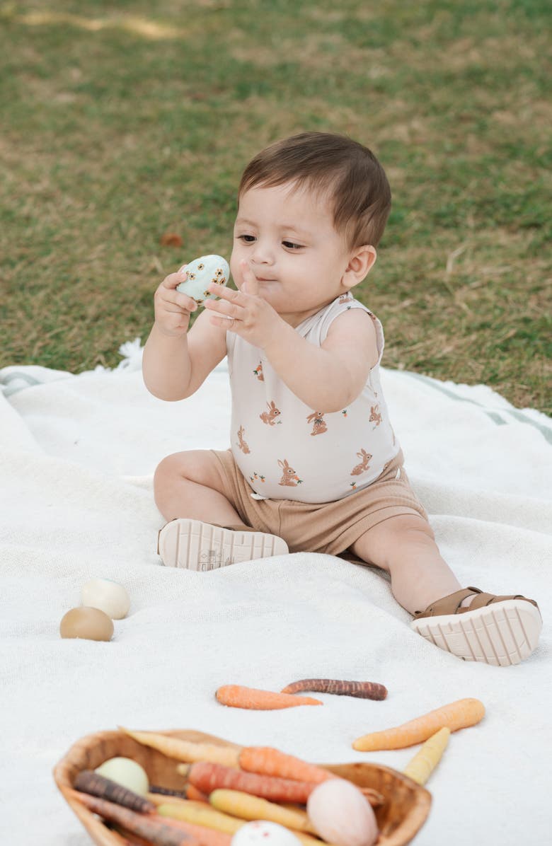 Petit Lem Bunnies 3-Piece Bodysuits & Shorts Set, Alternate, color, Off White