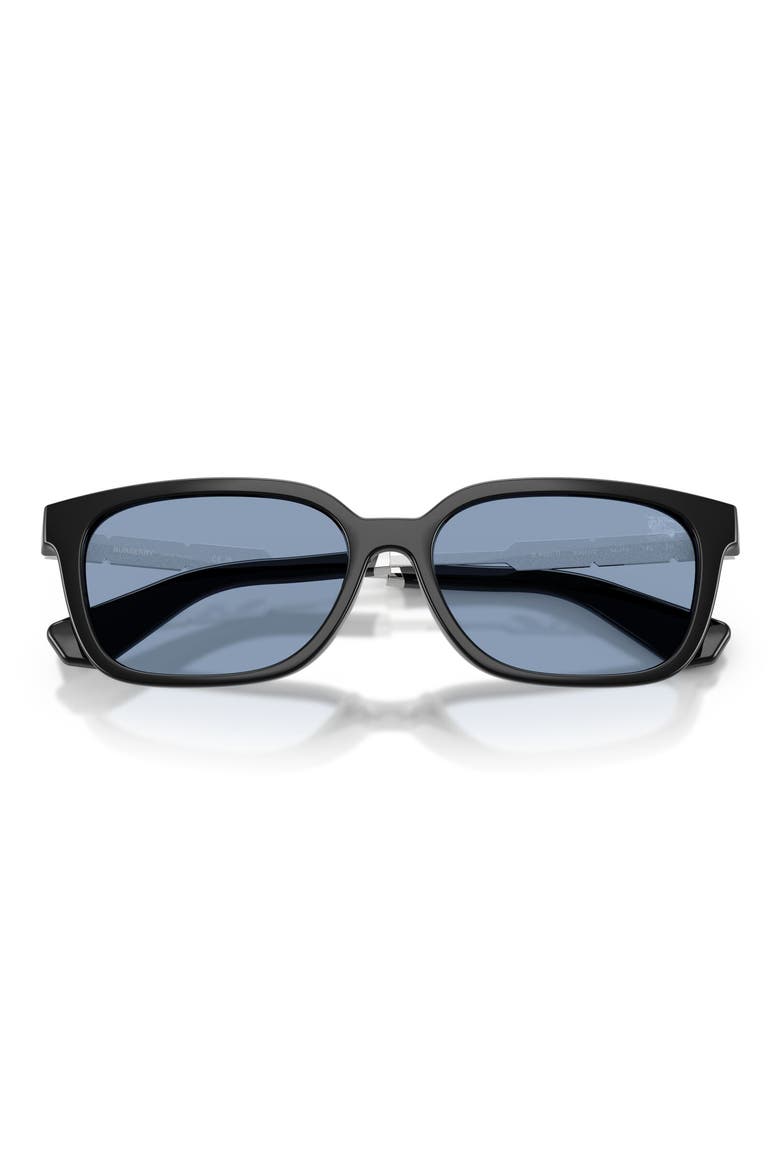 54mm Rectangular Sunglasses, Alternate, color, BLACK / LIGHT BLUE