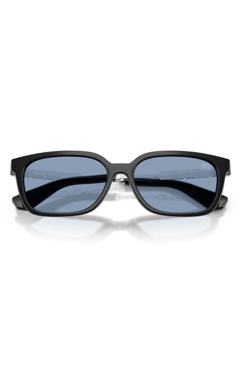 Burberry 54mm Rectangular Sunglasses, Alternate, color, Black / Light Blue