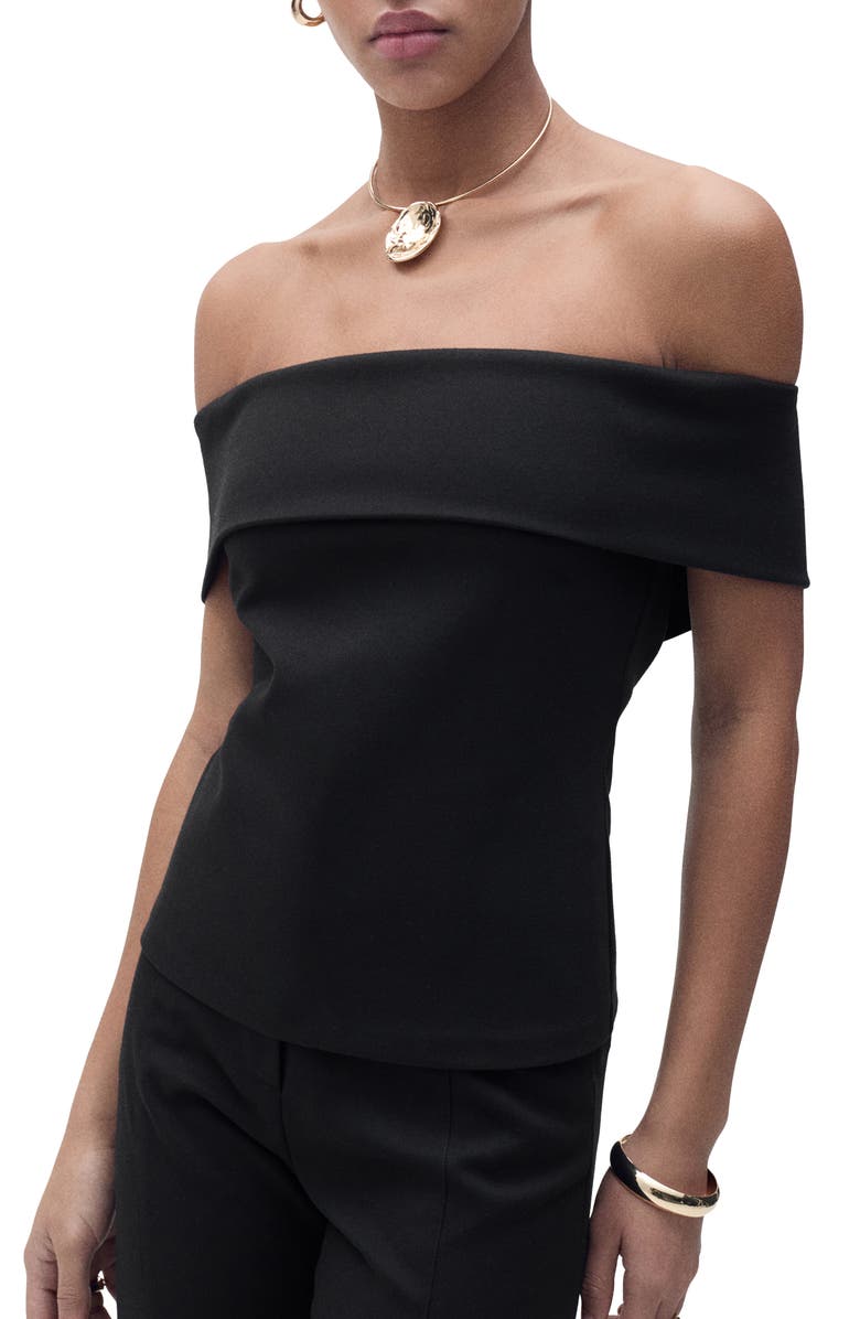 MANGO Off the Shoulder Knit Top, Main, color,