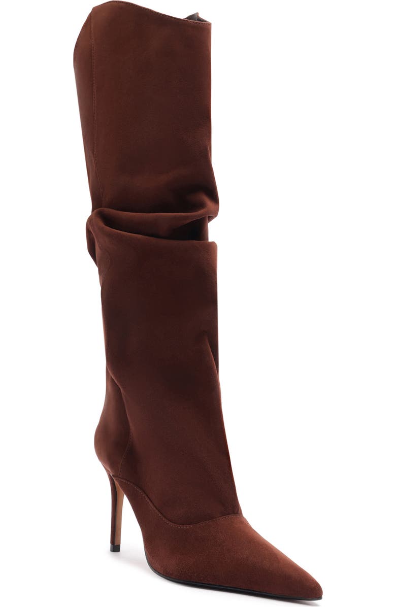 Schutz Maryana Up Slouch Pointed Toe Boot, Main, color, Root Brown