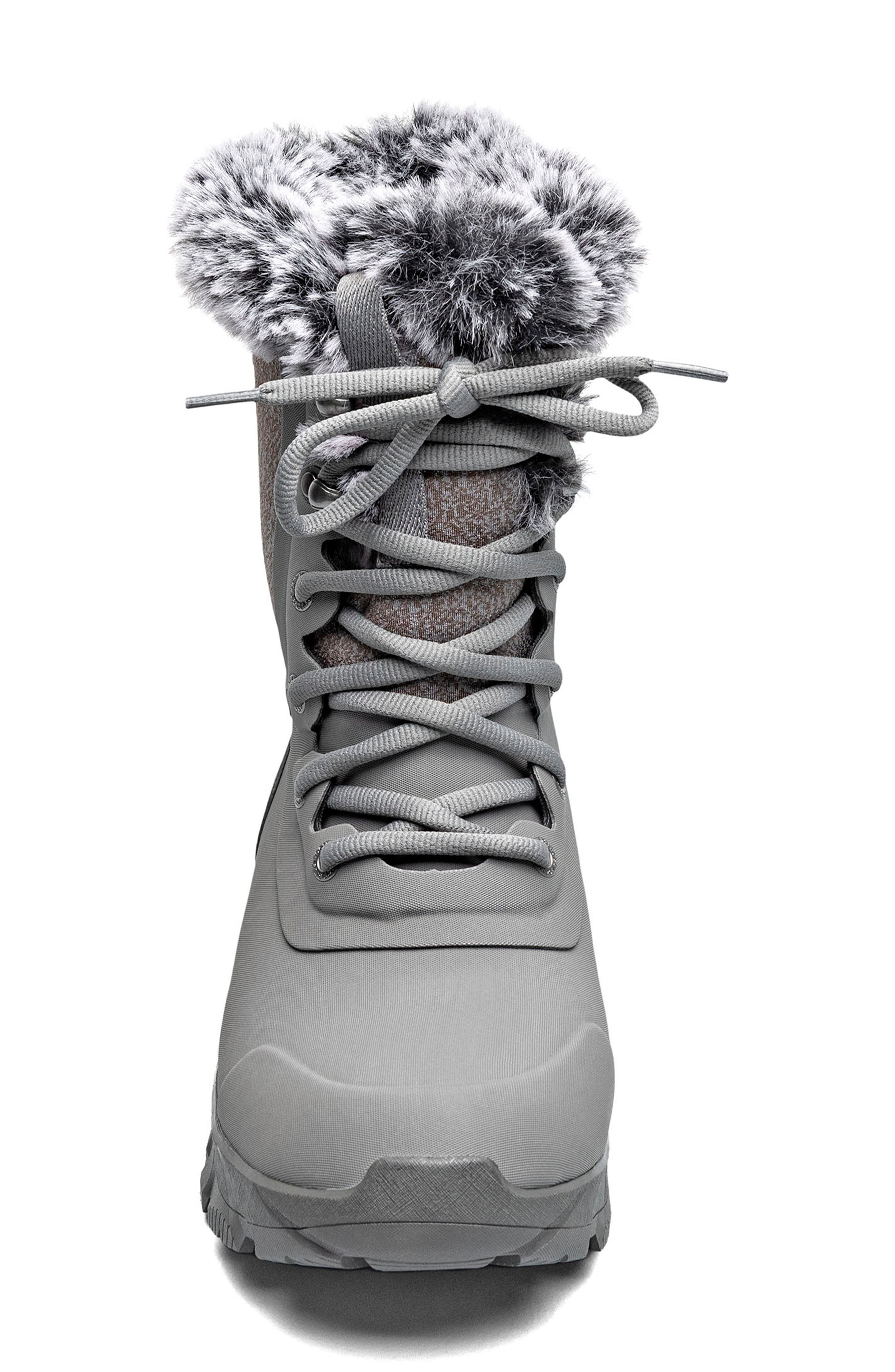 Arcata II Faux Fur Lined Waterproof Lace-Up Boot, Alternate, color, GRAY MULTI