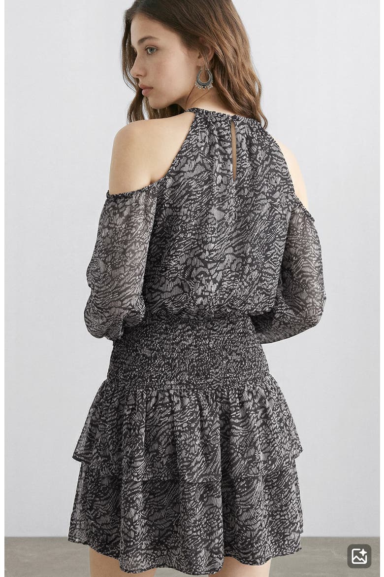 Long Sleeve Cold Shoulder Minidress, Alternate, color, NAVY
