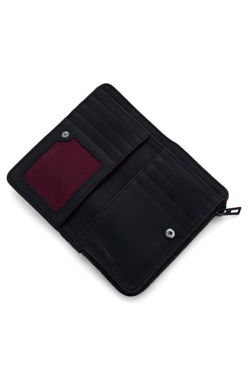 Desigual Faux Leather Bifold Wallet In Black Multi