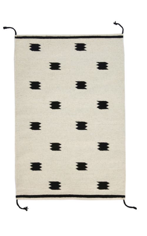 ARCHIVE NEW YORK ARCHIVE NEW YORK ZAPOTEC DOT HANDWOVEN FLATWEAVE WOOL RUG 