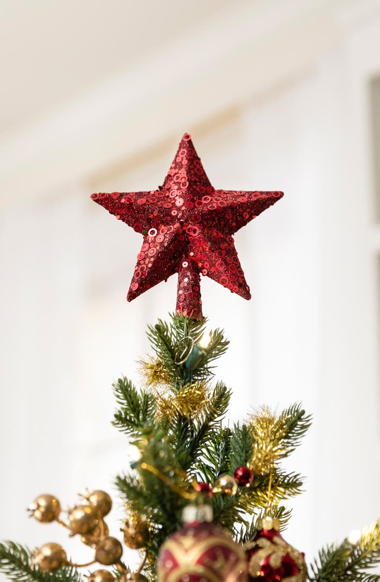 Balsam Hill 3-Foot Brilliant Bordeaux Decorated Tree, Alternate, color, Red