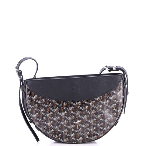 Hirondelle Shoulder Bag Coated Canvas and Leather