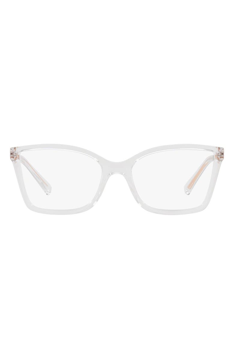 Michael Kors 54mm Rectangular Optical Glasses, Main, color, Crystal