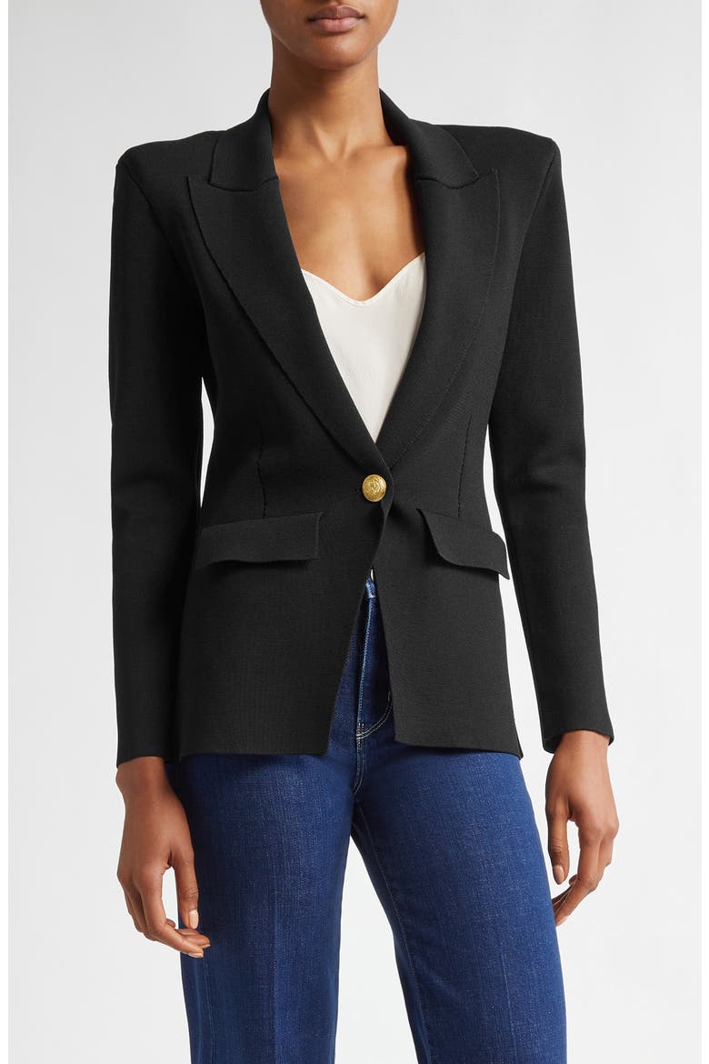 Chamberlain Knit Blazer, Main, color, BLACK/ GOLD