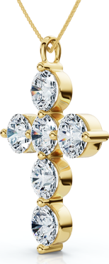 Bliss Diamond 6Ct Diamond Cross Pendant Lab Grown 18" Necklace