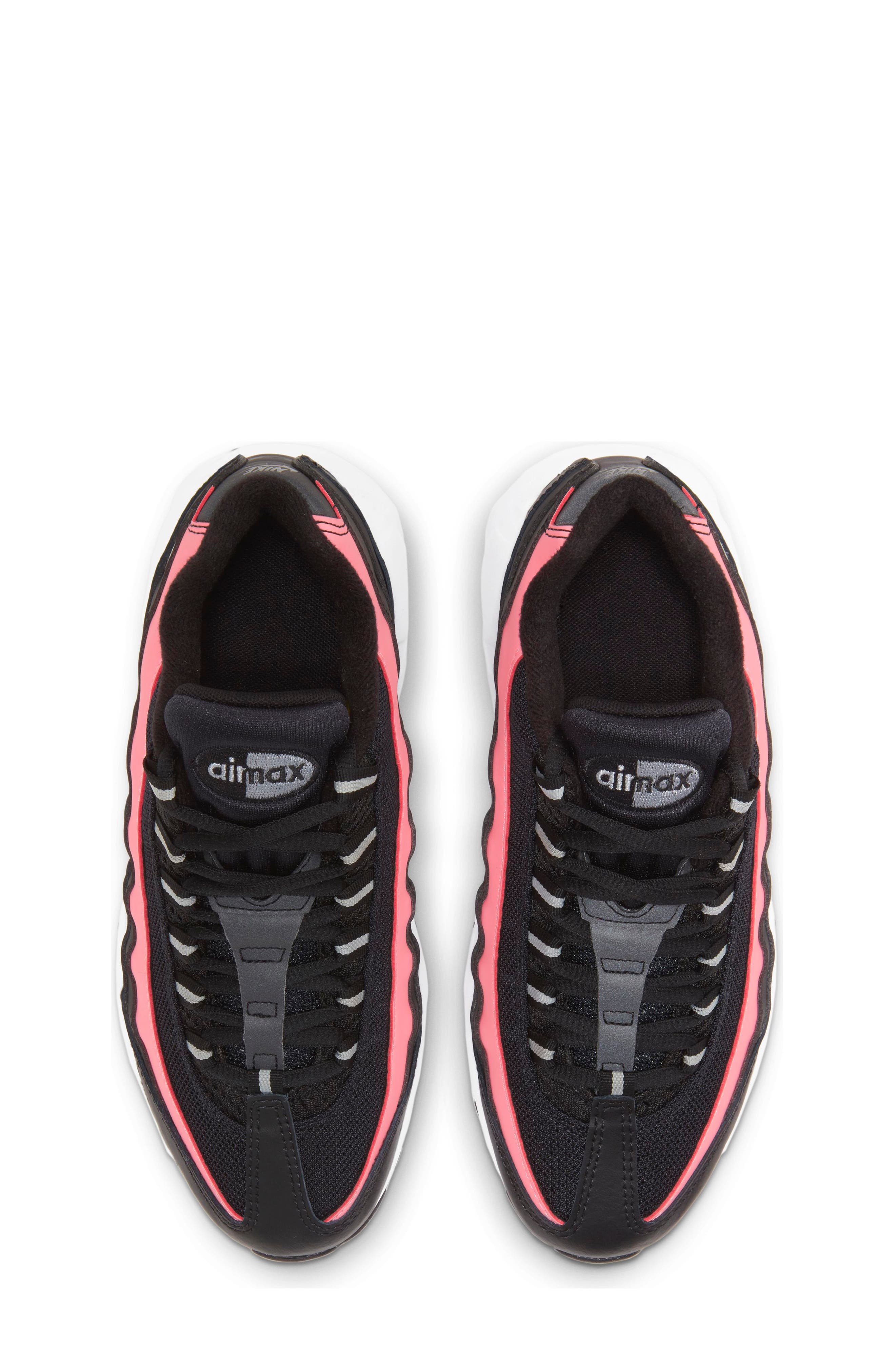 Kids' Air Max 95 Recraft GS Sneaker, Alternate, color, BLACK/ SILVER/ SUNSET PULSE