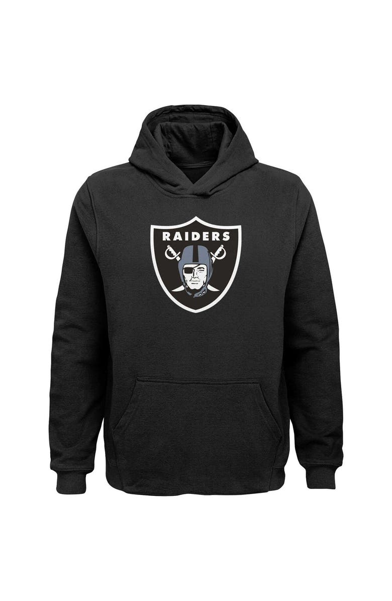Outerstuff Youth Black Las Vegas Raiders Team Logo Pullover Hoodie, Main, color, Black