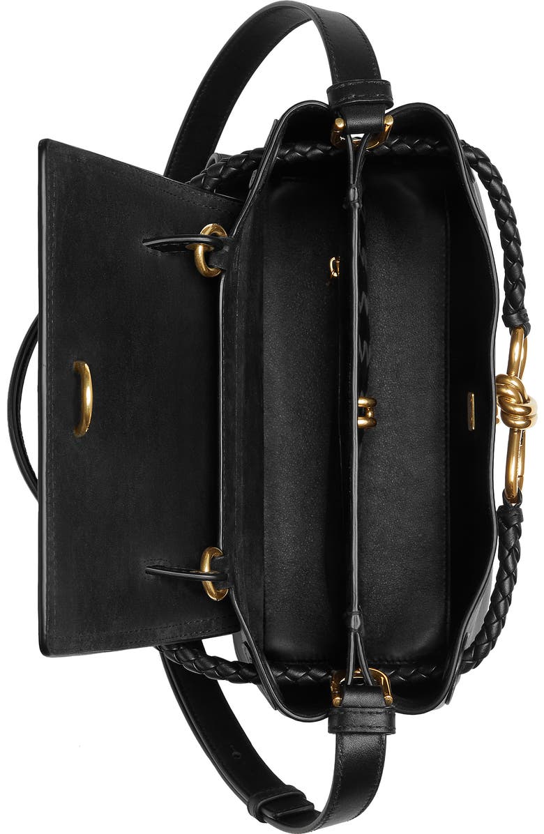 Bottega Veneta Small Ciao Ciao Knot Detail Leather Top Handle Bag, Alternate, color, 1019 Black-M Brass