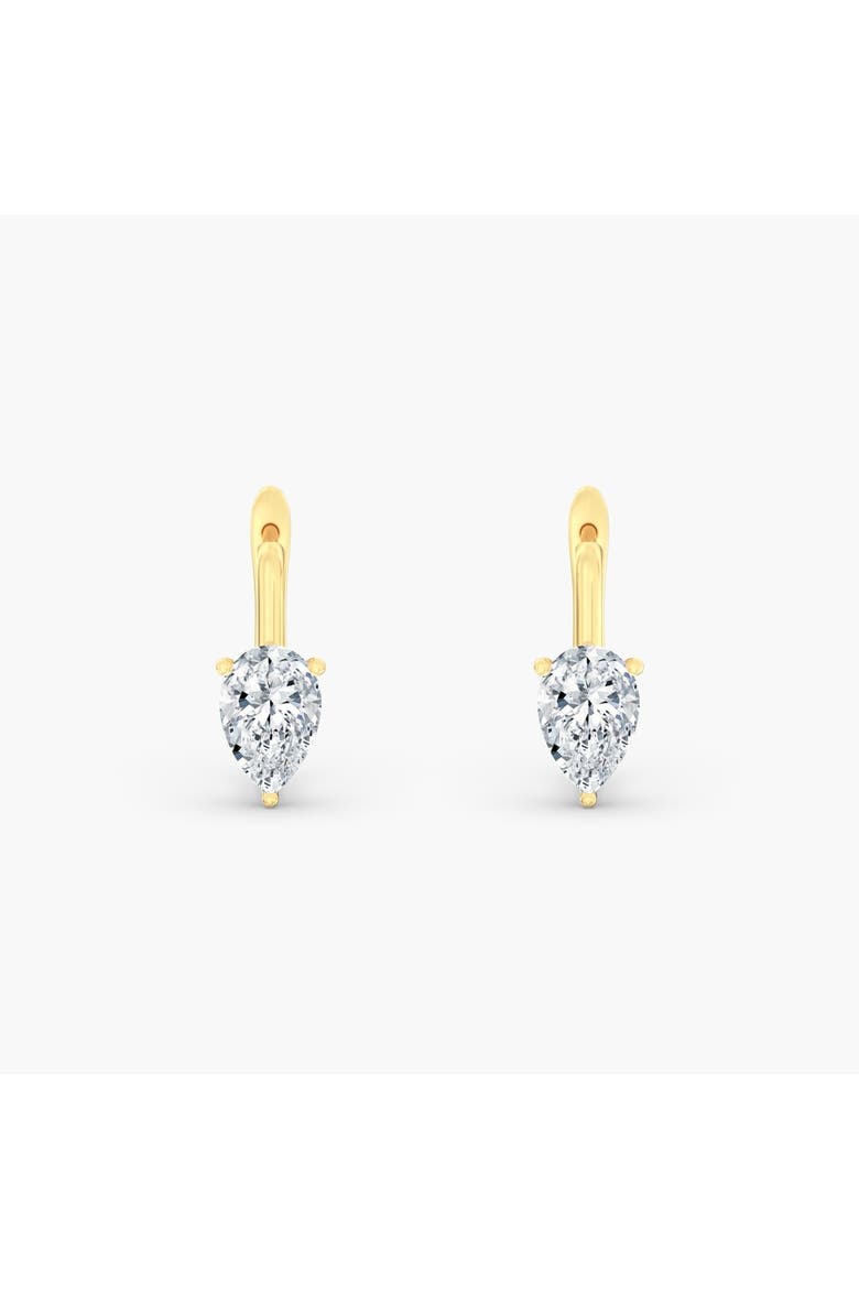Reverse Pear Jumbo Lab Diamond Huggie in 14K Gold, Alternate, color, Yellow Gold