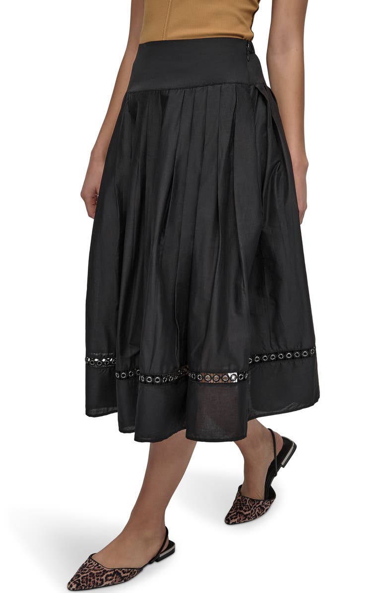 DKNY Drop Waist Cotton Voile Skirt, Alternate, color, 