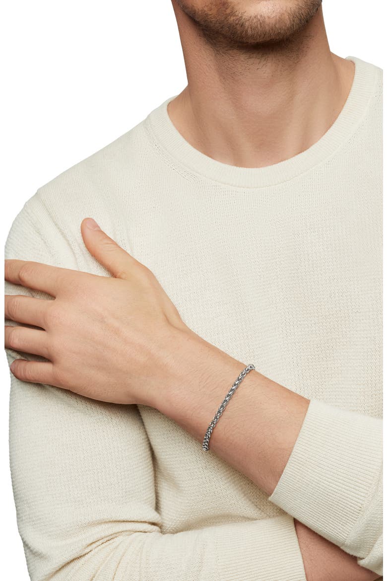 Wheat Chain Bracelet in Sterling Silver, 4mm, Alternate, color, SILVER