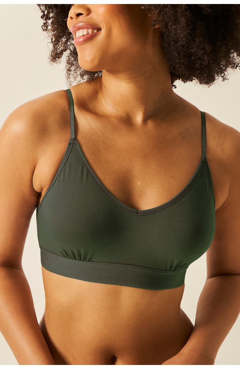 Stripe & Stare T-Shirt Bra & Original Knicker Set, Main, color, Modern Khaki