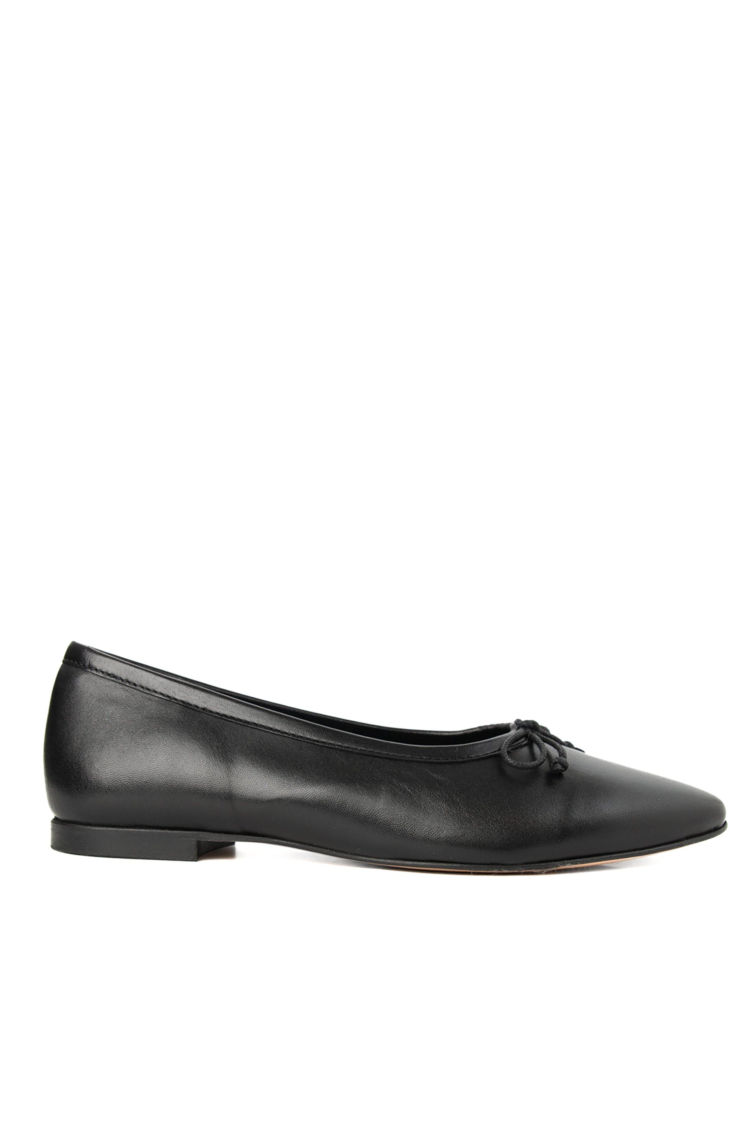 Menina Step Amelie Leather Ballet Flat, Main, color, Black