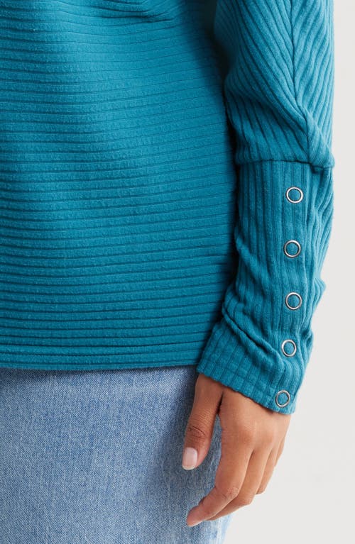 Shop Caslon ® Snap Cuff Dolman Sleeve Knit Top
