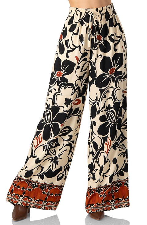 Floral Wide Leg Trousers