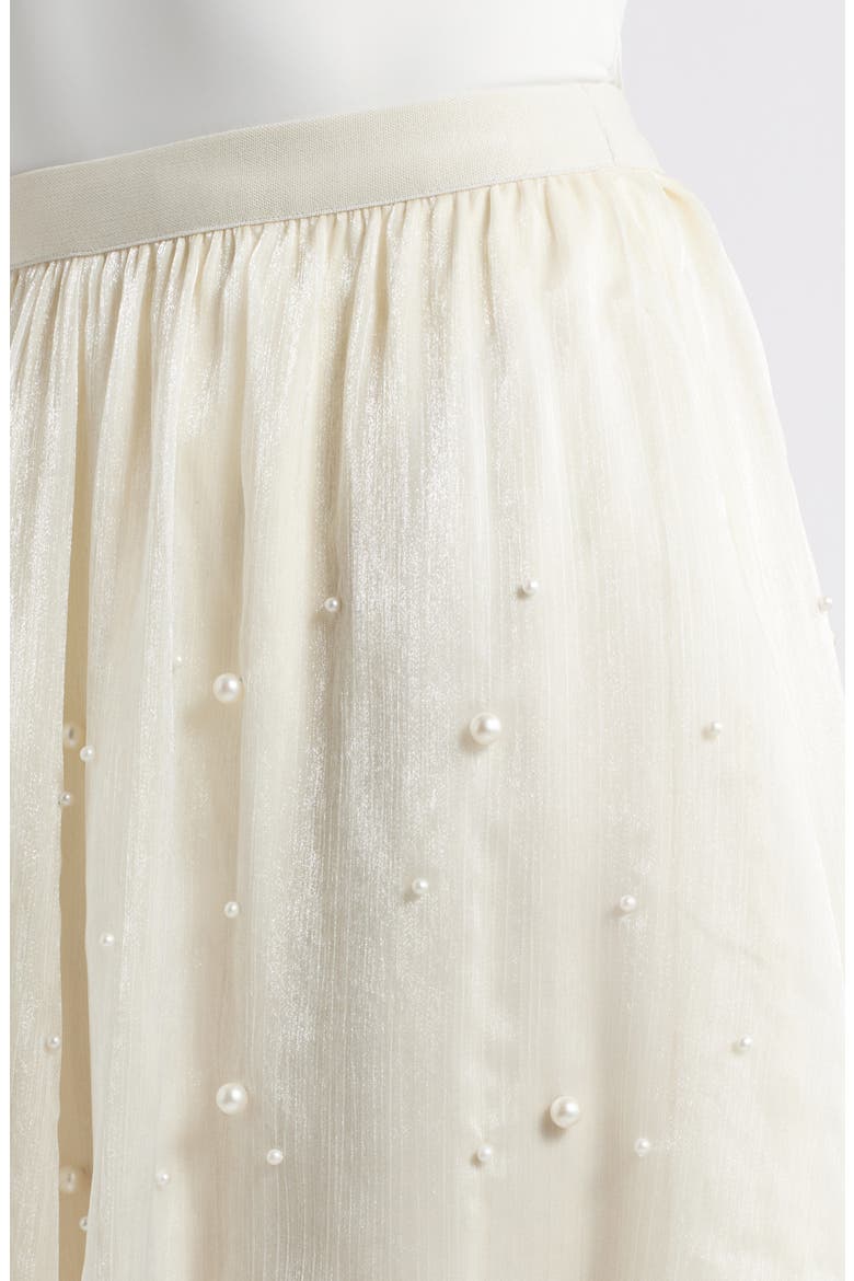 Elsa Beaded Asymmetric Skirt, Alternate, color, IVORY