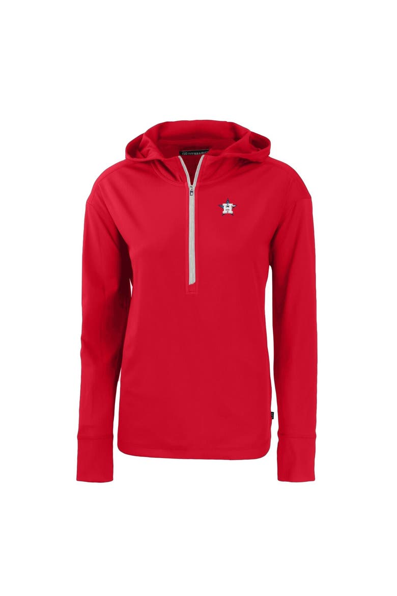 Women's Cutter & Buck  Red Houston Astros Daybreak Eco Recycled Half-Zip Hoodie, Alternate, color, Red