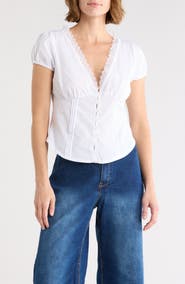 Vigoss Lace Trim Milkmaid Top