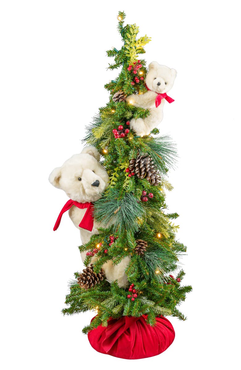DITZ Designs Winter Wonderland Polar Bear Decoration, Main, color, Cream Bear