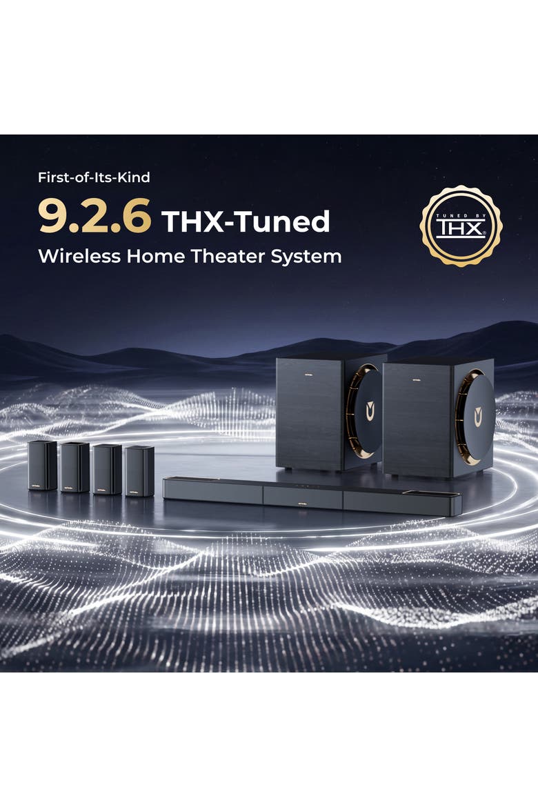 Skywave Series 9.2.6 Wireless Sound Bar with Dolby Atmos, DTS:X, THX-Tuned, Dual 10" Subs & 2000W, Alternate, color, Black