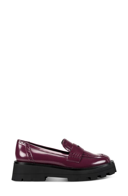 Dkny Sahana Platform Penny Loafer In Burgundy