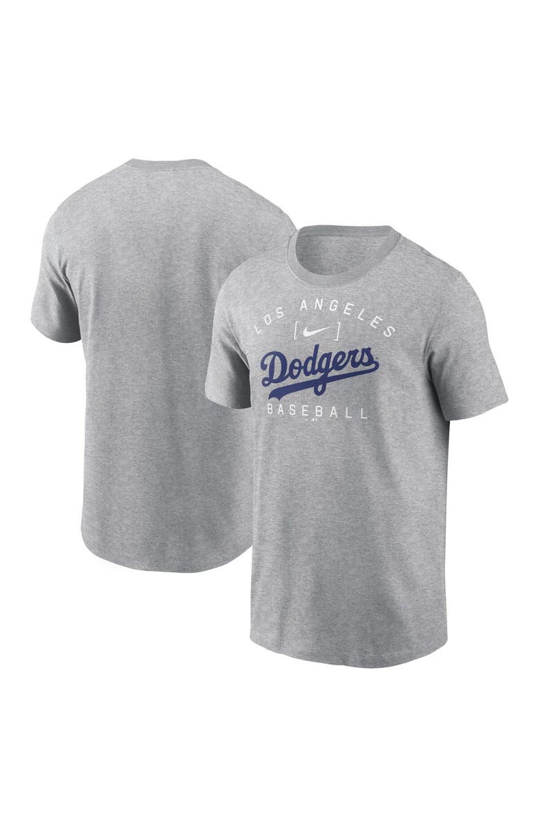 Nike Men's Nike Heather Gray Los Angeles Dodgers Home Team Athletic Arch T-Shirt, Main, color, 