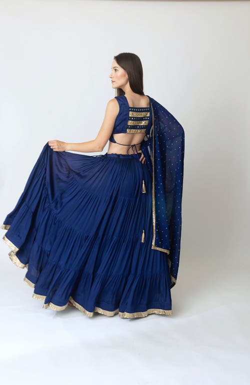 Raas Tori Royal Blue Lehenga Choli With Dupatta In Royal Blue