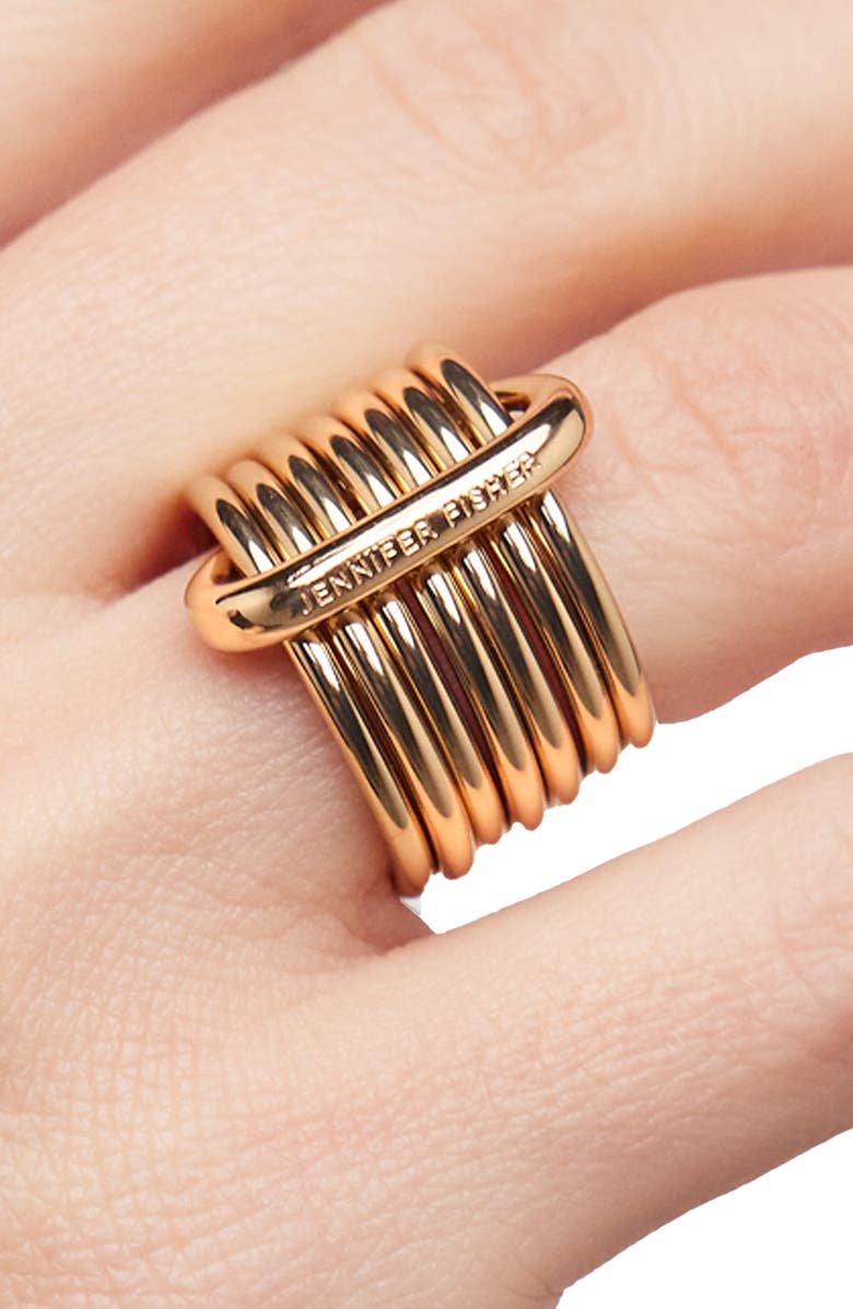 Jennifer Fisher Set of 7 Stackable Rings, Alternate, color, Yellow Gold