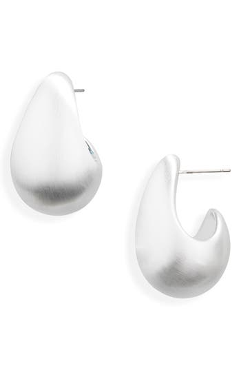 Cara Teardrop Hoop Earrings In Silver