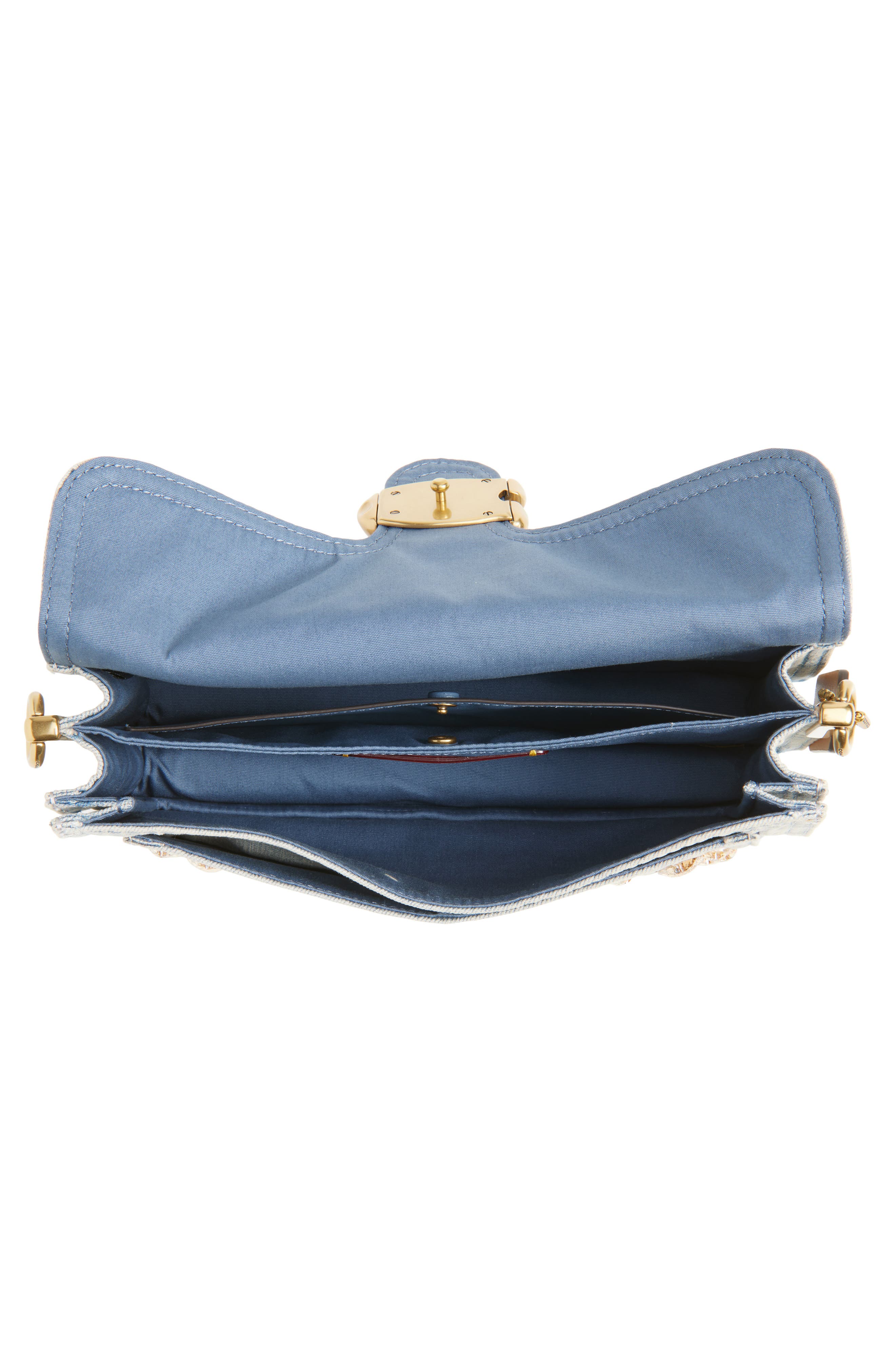 COACH Tabby Crystal Denim Crossbody Bag, Alternate, color, 