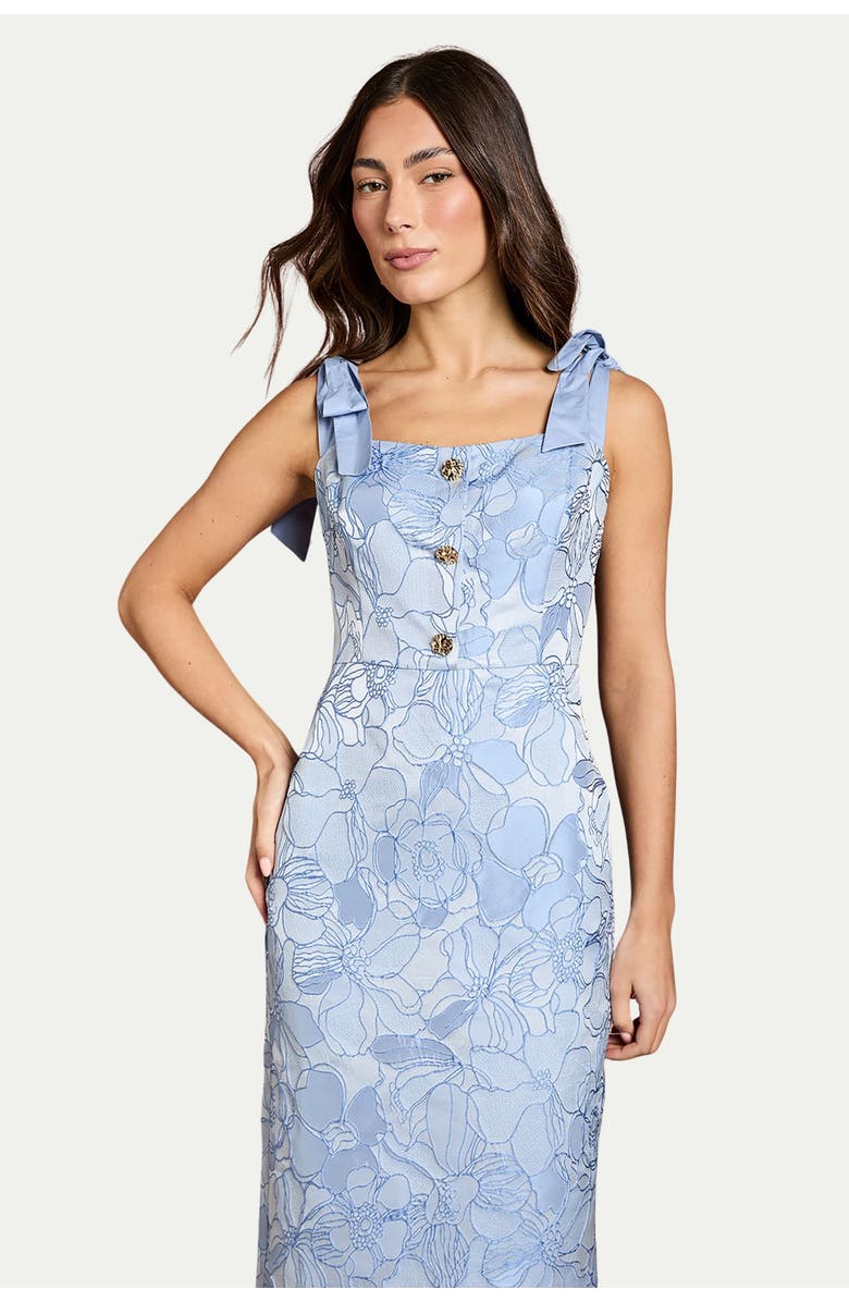 Coast Button Detail Pencil Dress, Alternate, color, Blue