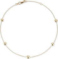 Ember Fine Jewelry 14K Yellow Gold Button Station Anklet
