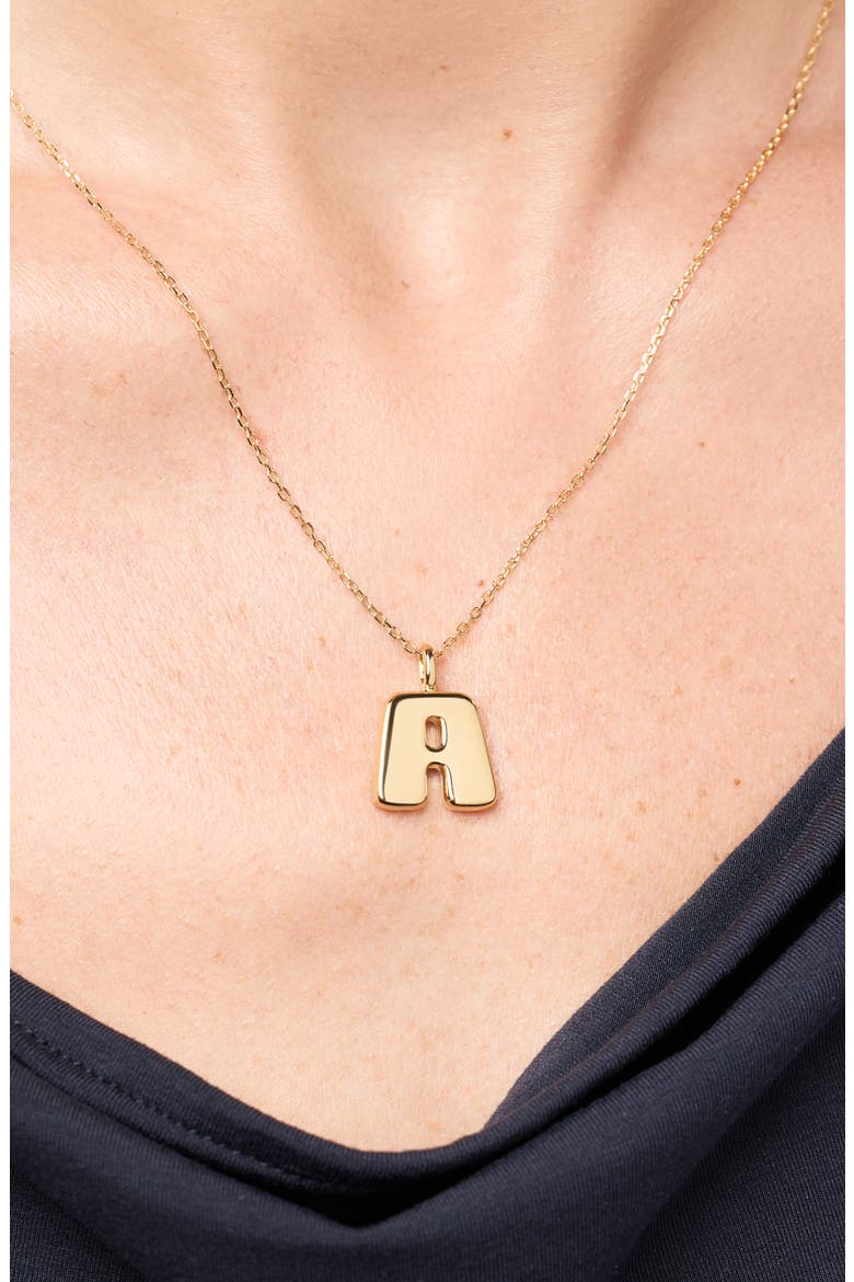 Letter Necklace - Bubble Letter Necklace, Alternate, color, H