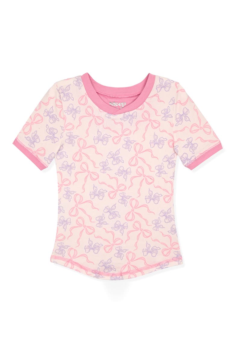 Kids' Fitted Two-Piece Long Pajamas & Scrunchie Set, Alternate, color, PINK