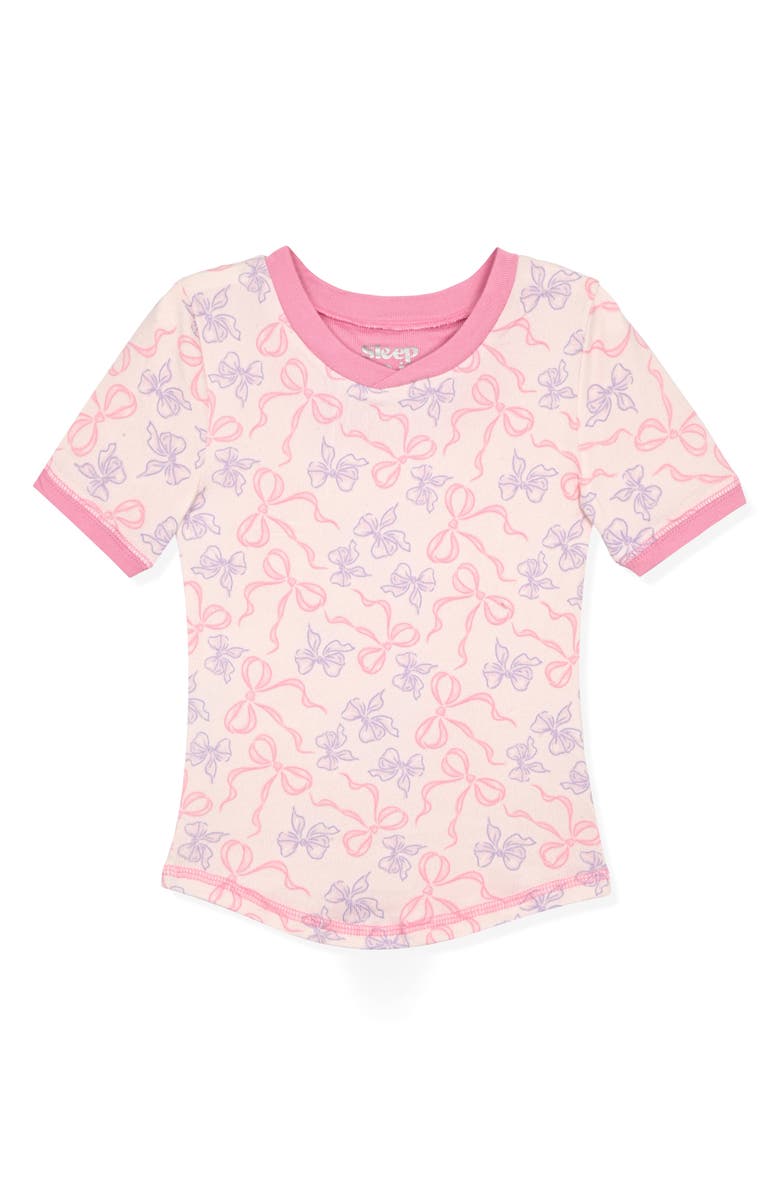 SLEEP ON IT Kids' Fitted Two-Piece Long Pajamas & Scrunchie Set, Alternate, color, Pink