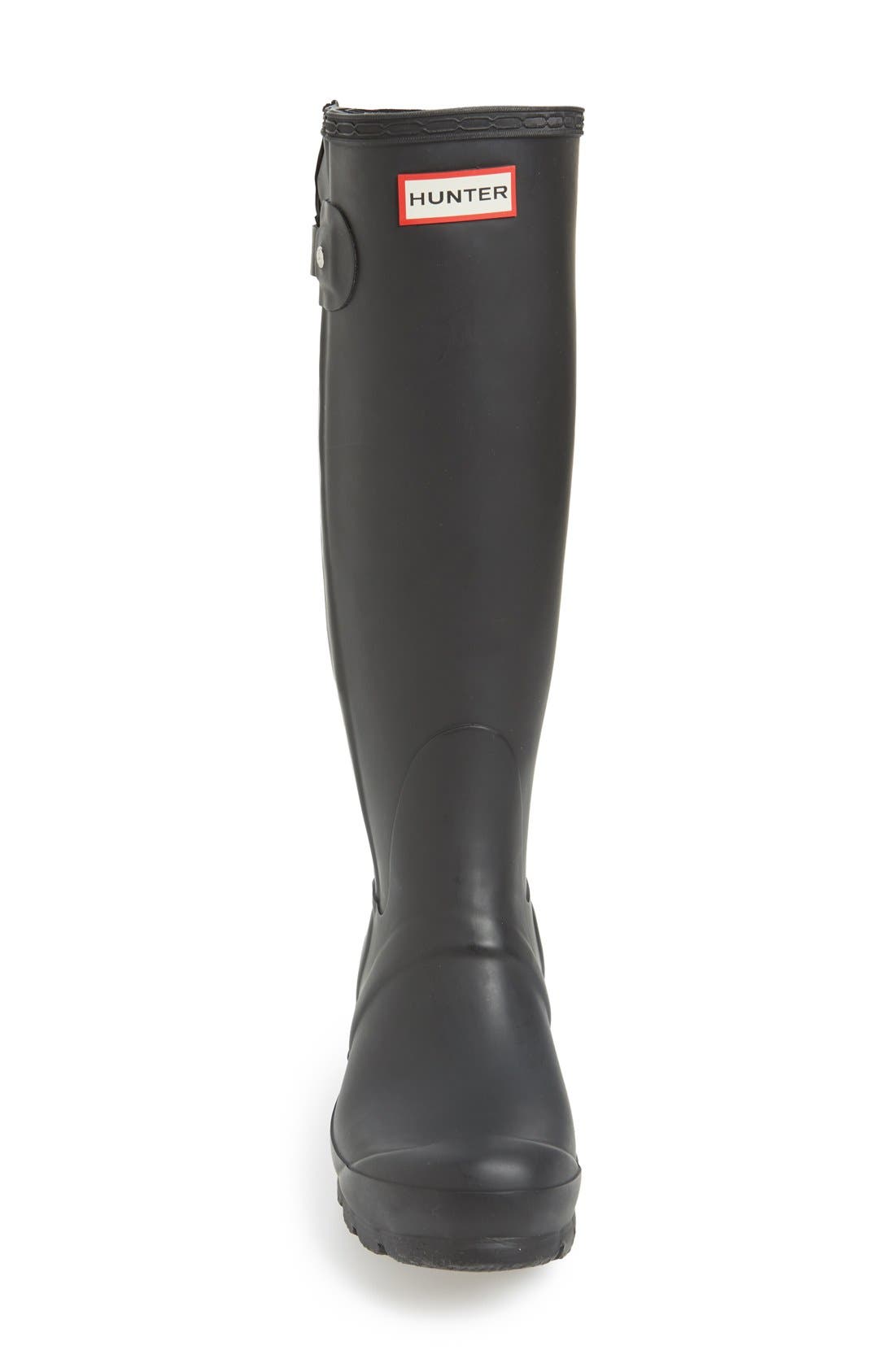 'Original Slim' Zip Rubber Rain Boot, Alternate, color, BLACK