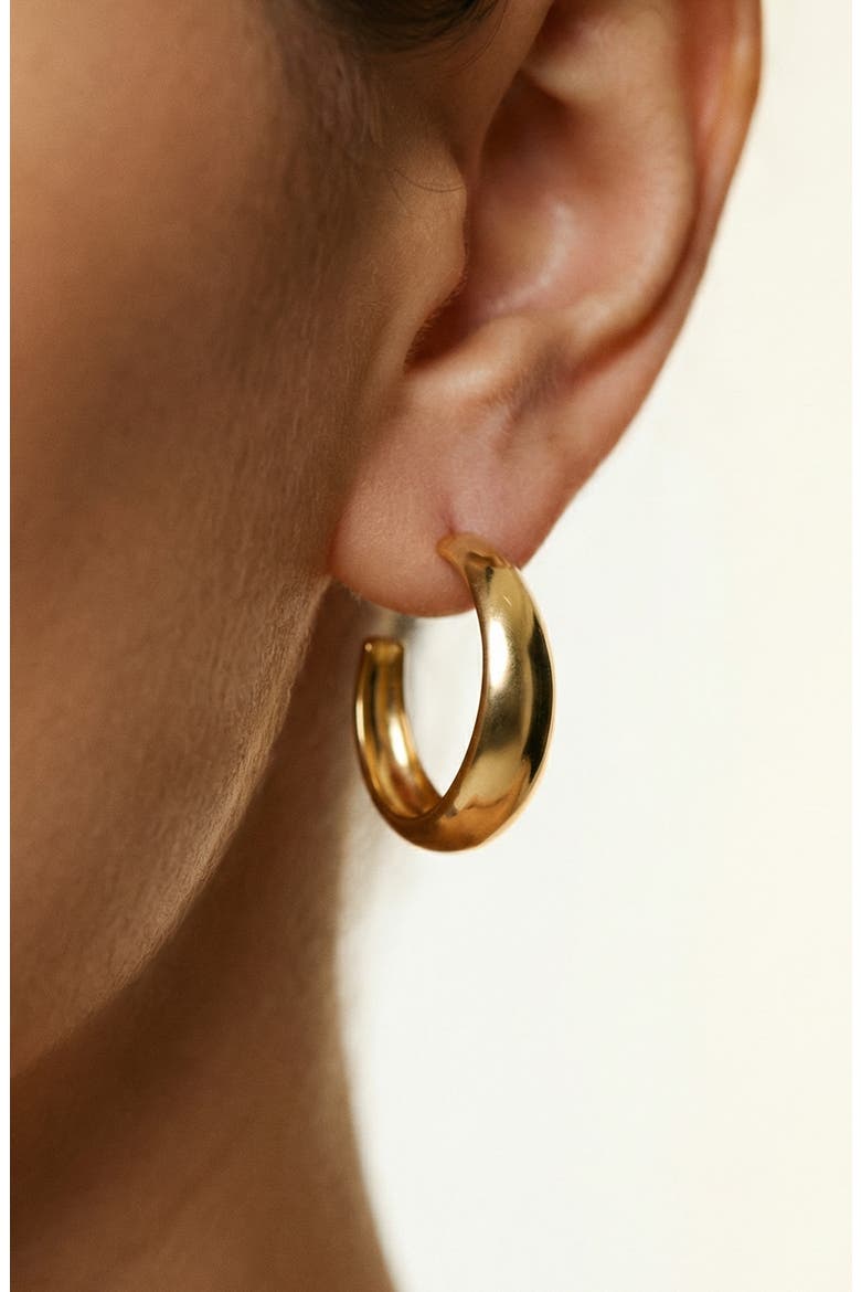 Chunky Hoop Earrings, Alternate, color, GOLD