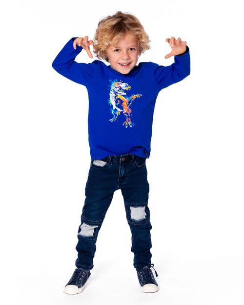 Deux Par Deux Long Sleeve Jersey Tee In Blue