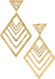 Karine Sultan Hammered Geometric Drop Earrings
